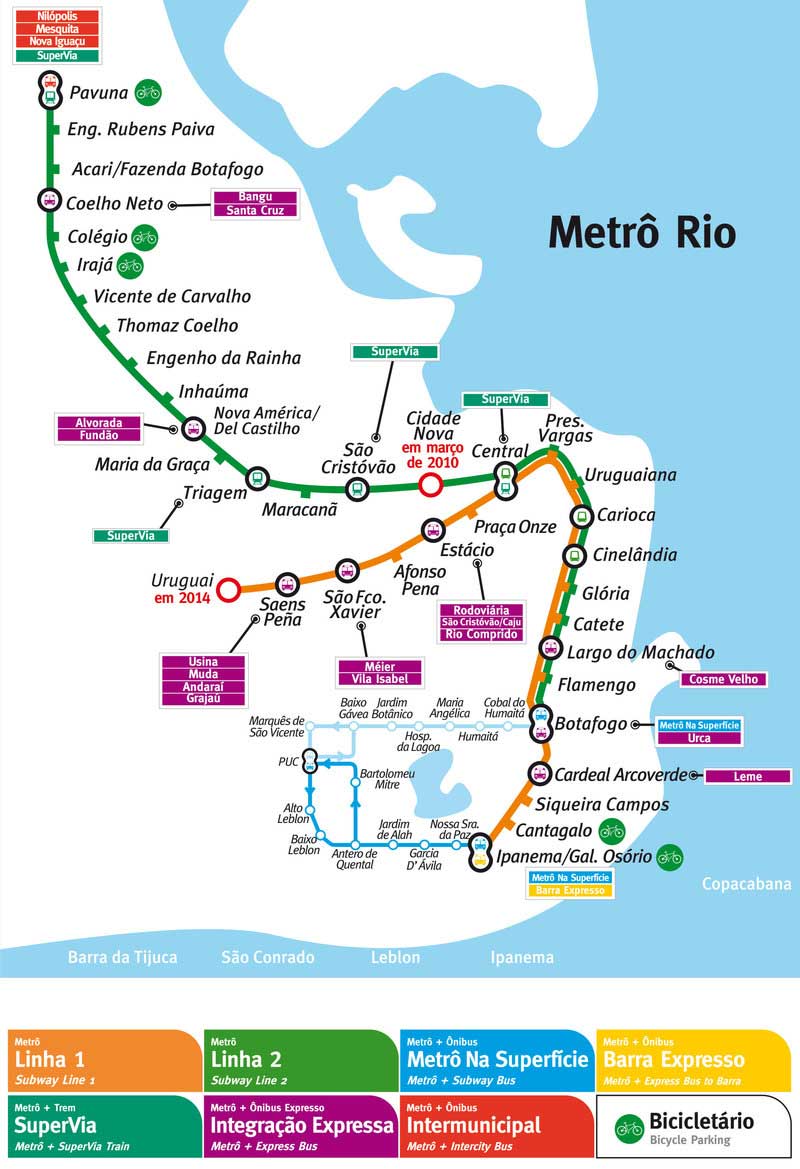 Rio de Janeiro Metro Map