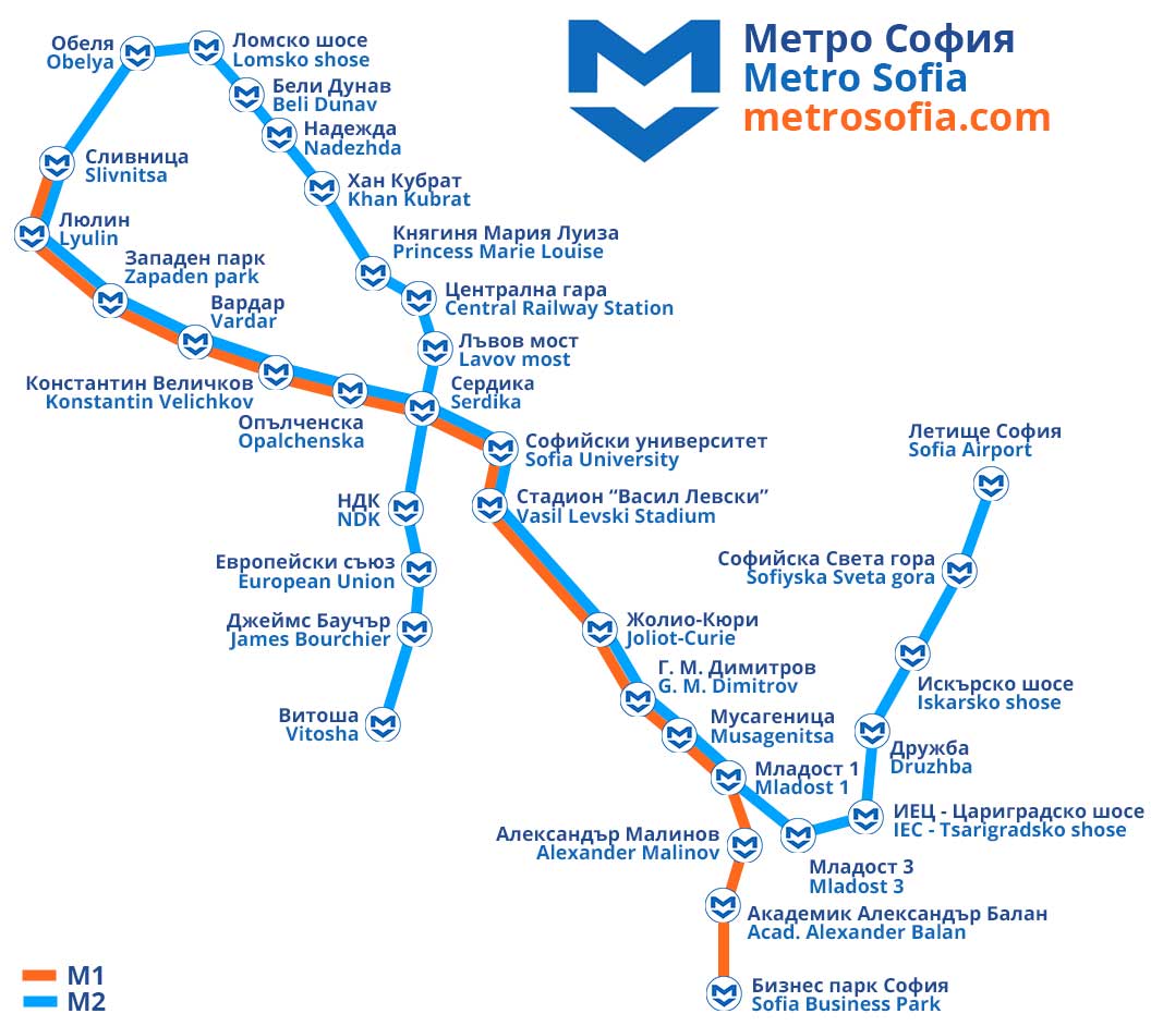 Sofia Metro Map