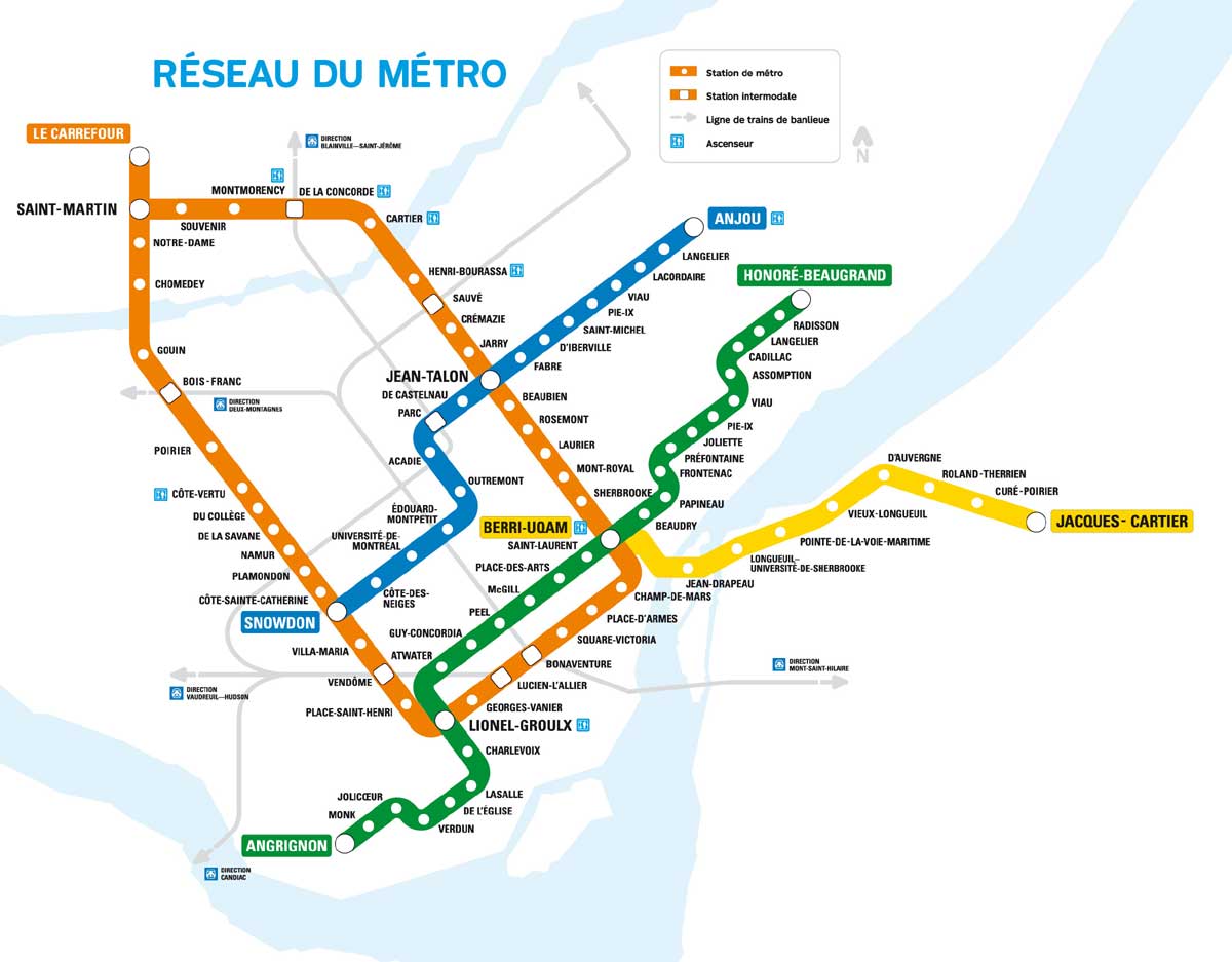 Montreal Metro Map, Montreal Metro Plan