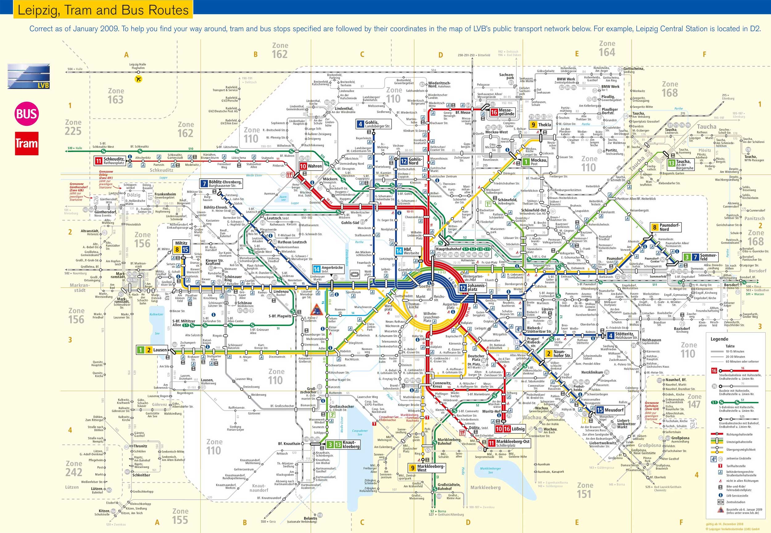 Leipzig Bus Metro Map