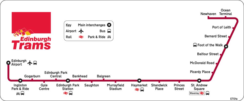 edinburgh tram map