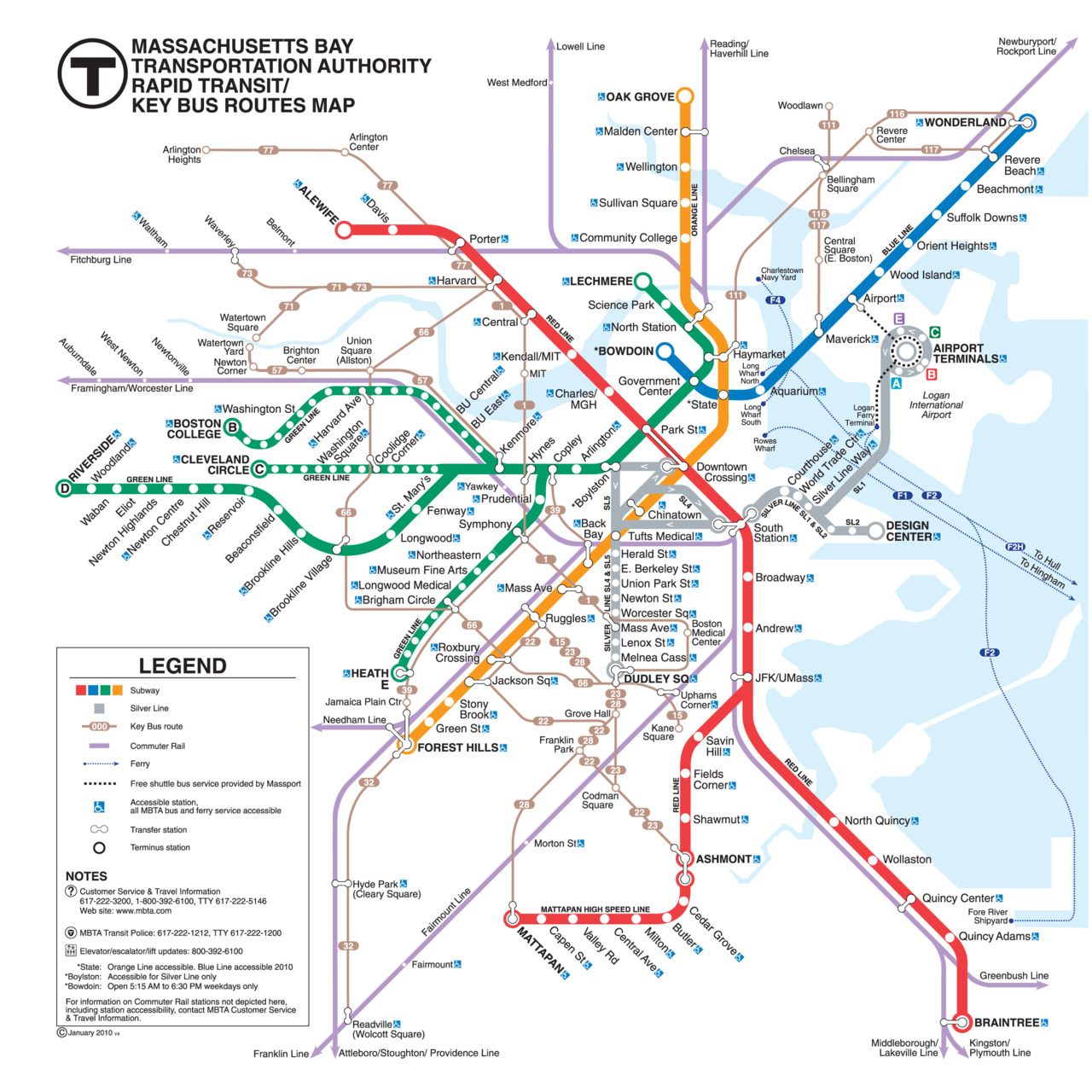 boston transit map, boston metro map