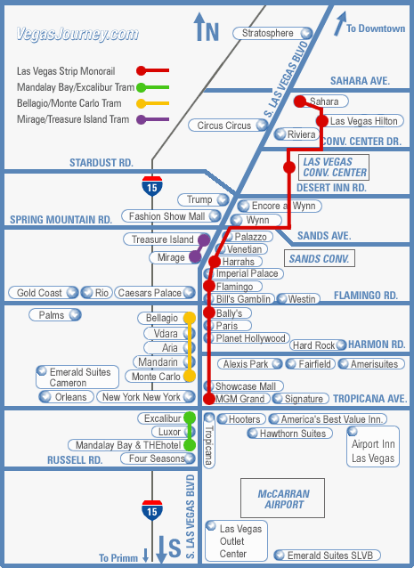 Las Vegas Monorail Map