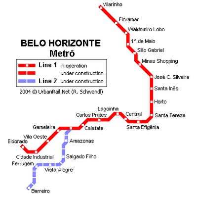 Belo Horizonte Metro Map