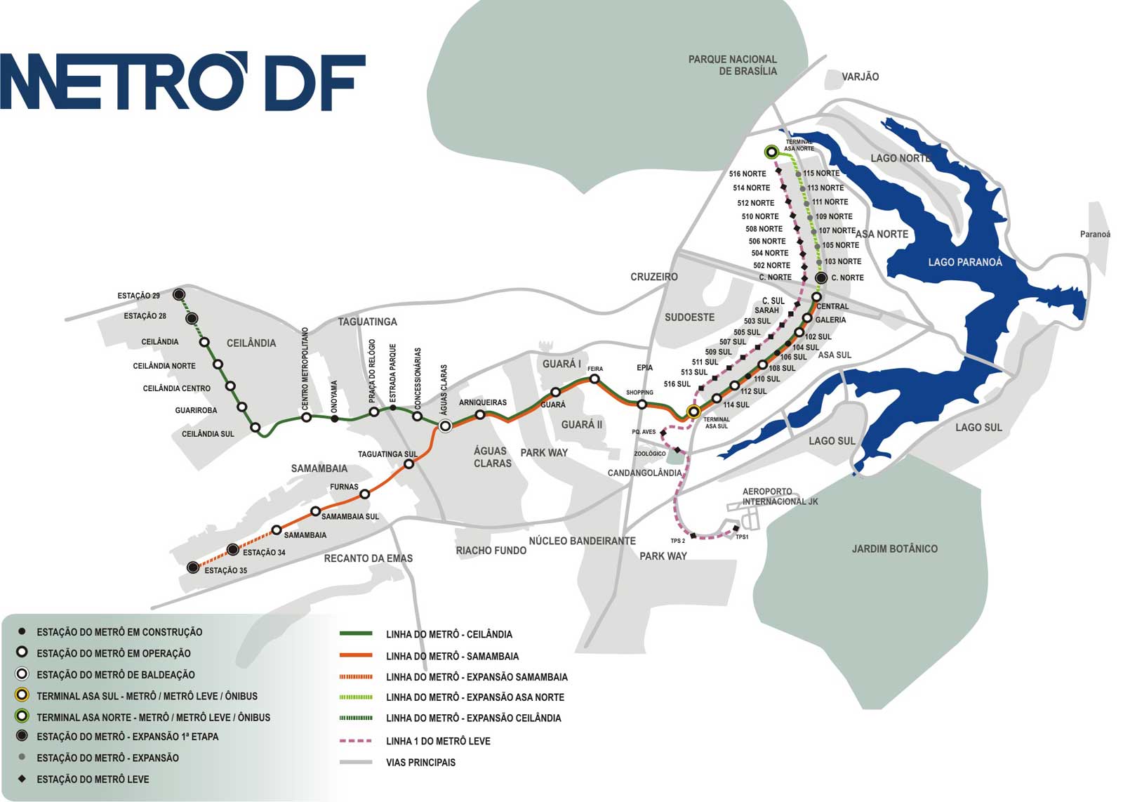 Brasilia Metro Map