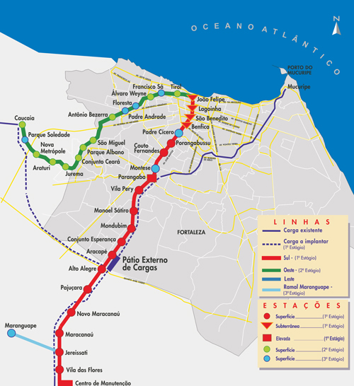 Fortaleza Metro Map