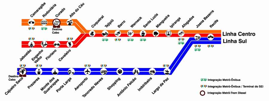 Recife Metro Map