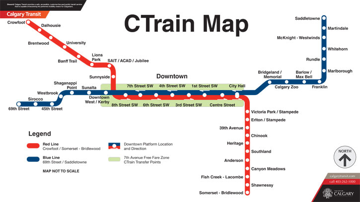 Calgary Metro, C-Train, Map