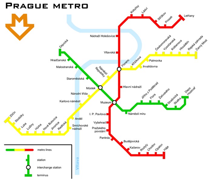 Prague Metro Map