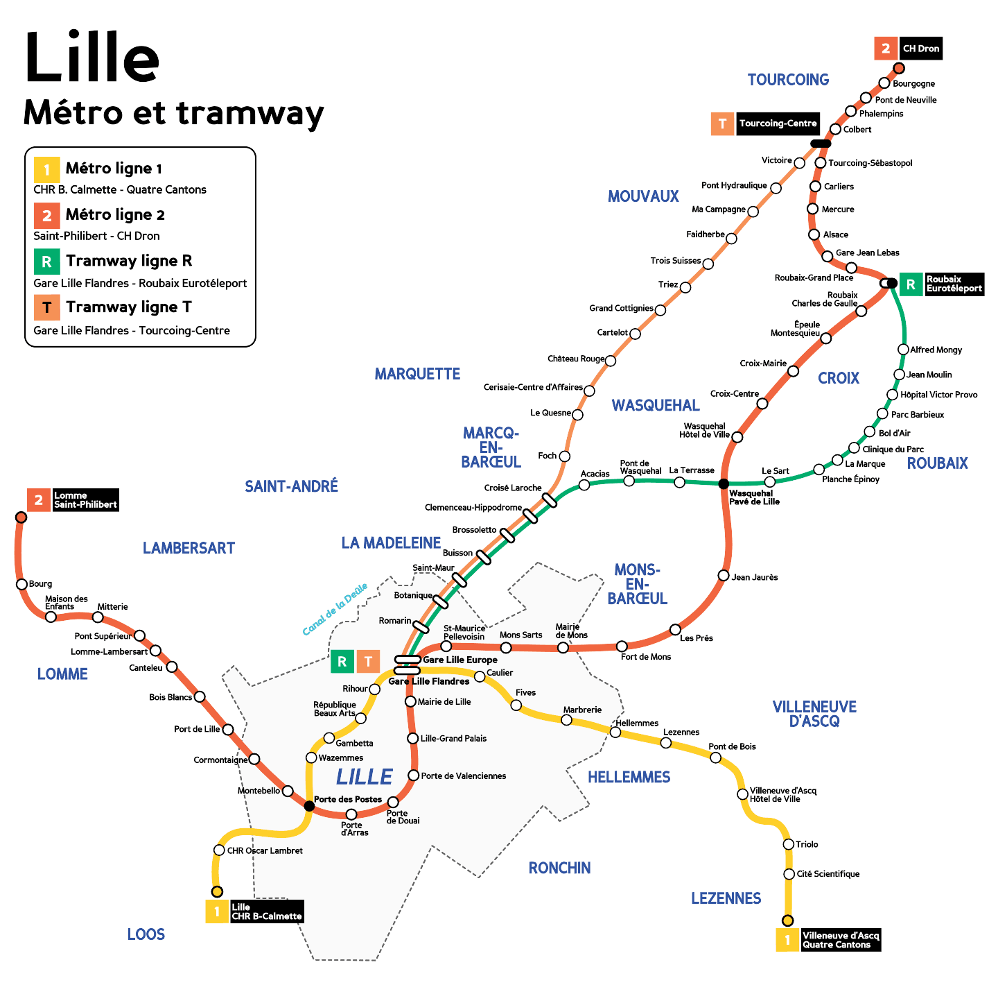 Lille Metro Map, Lille Metro Plan