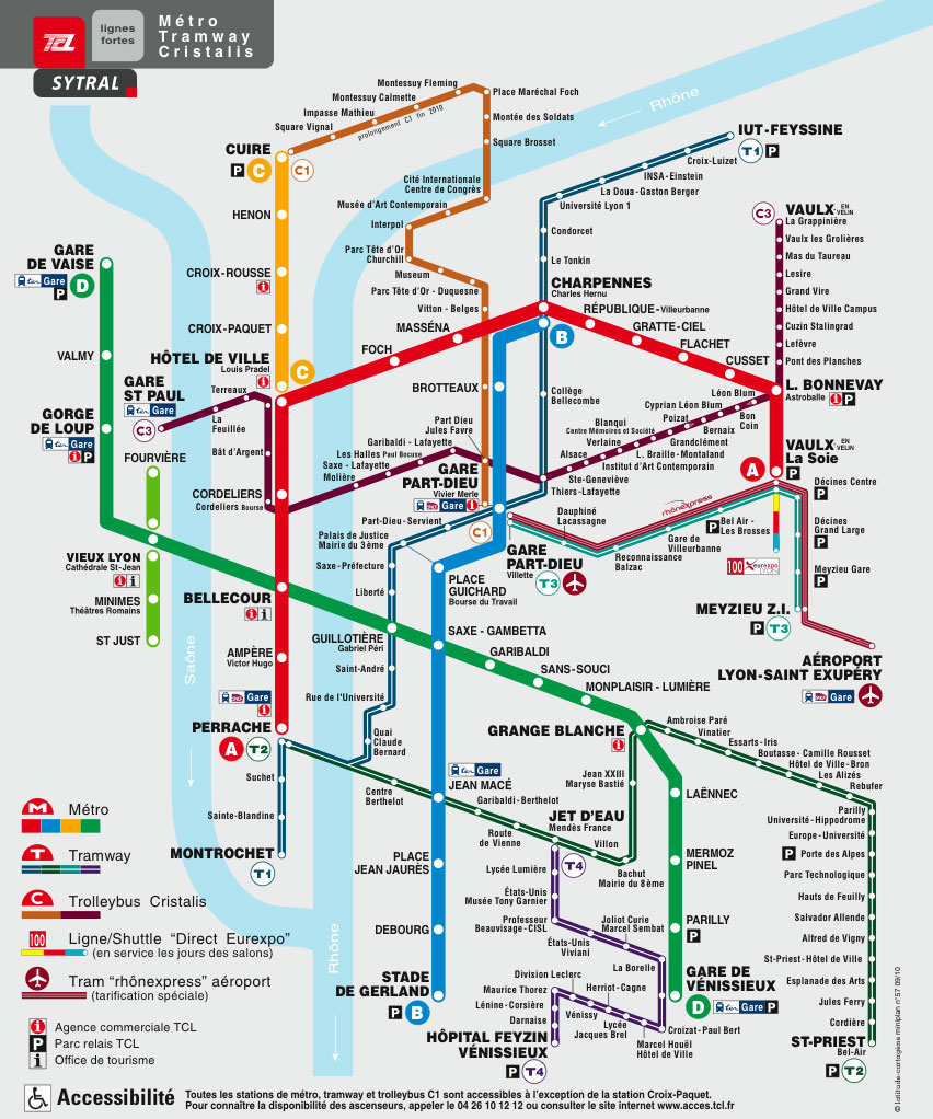 lyon metro map, lyon metro plan