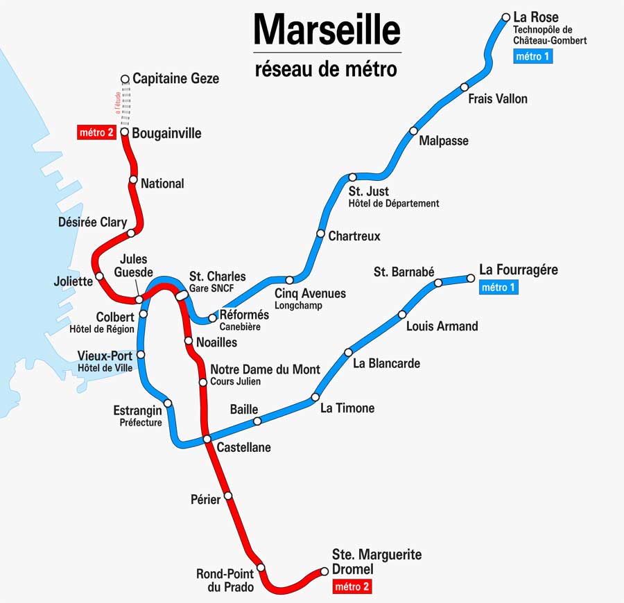 marseille metro map, marseille metro plan