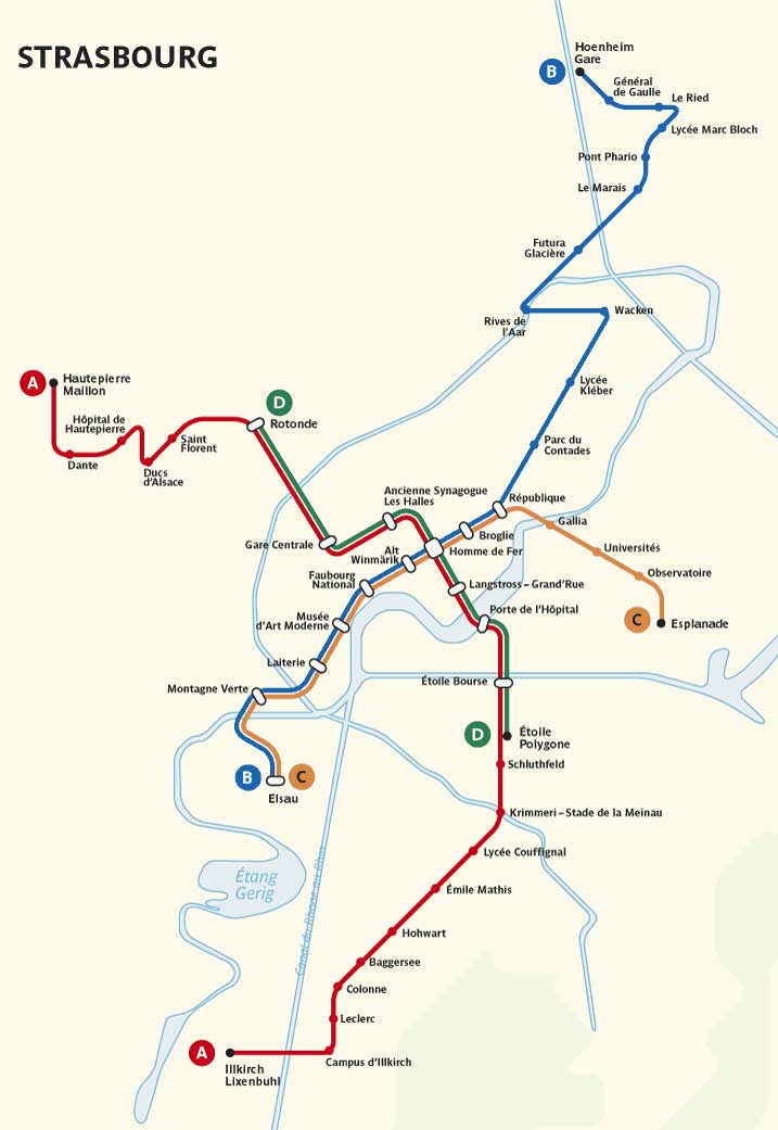 Strasbourg Metro Map