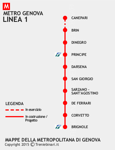 genoa metro map, genoa metro plan