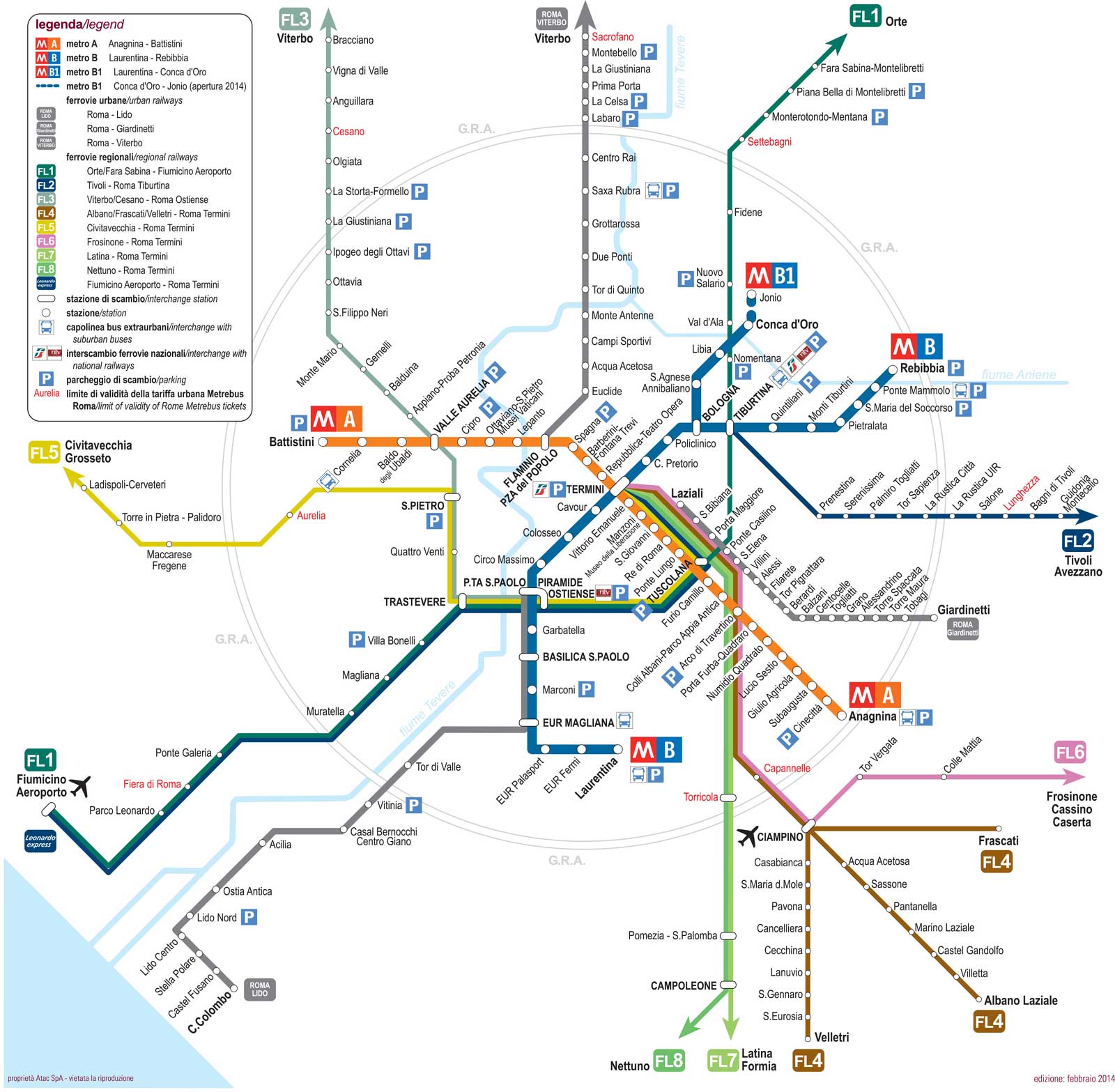 rome metro map