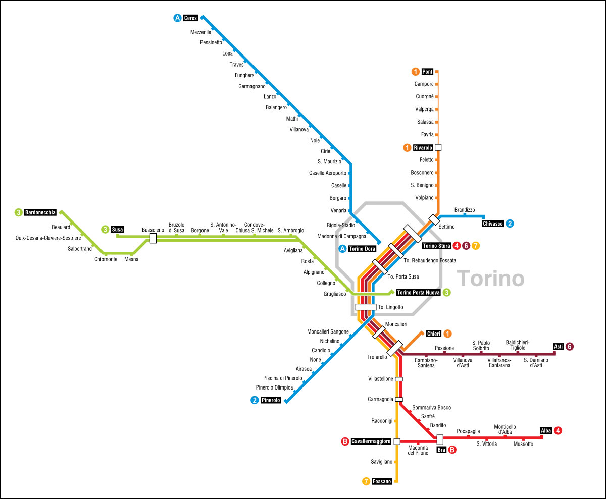 Turin Rail Metro Map Plan