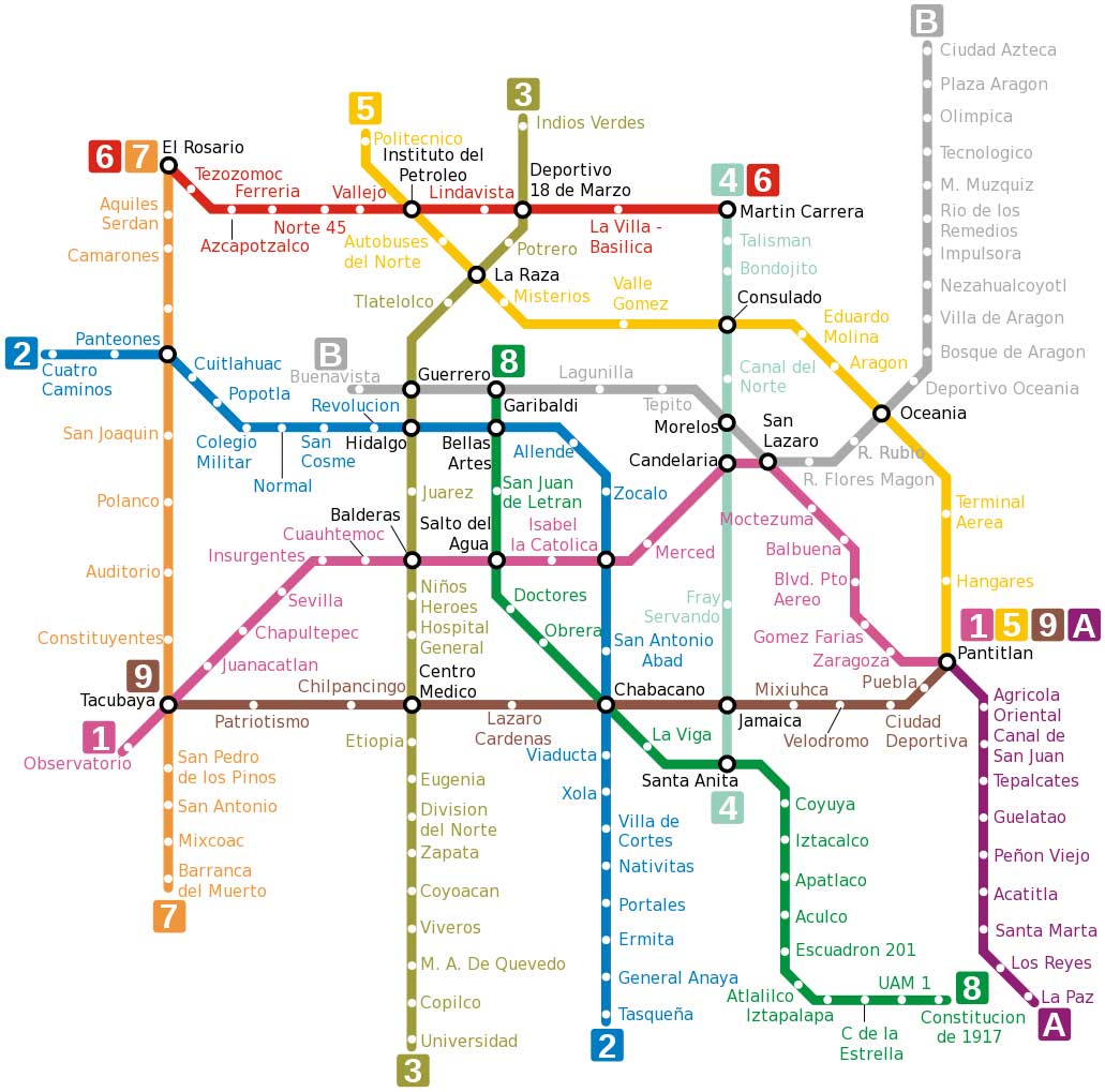 Mexico City Metro Map