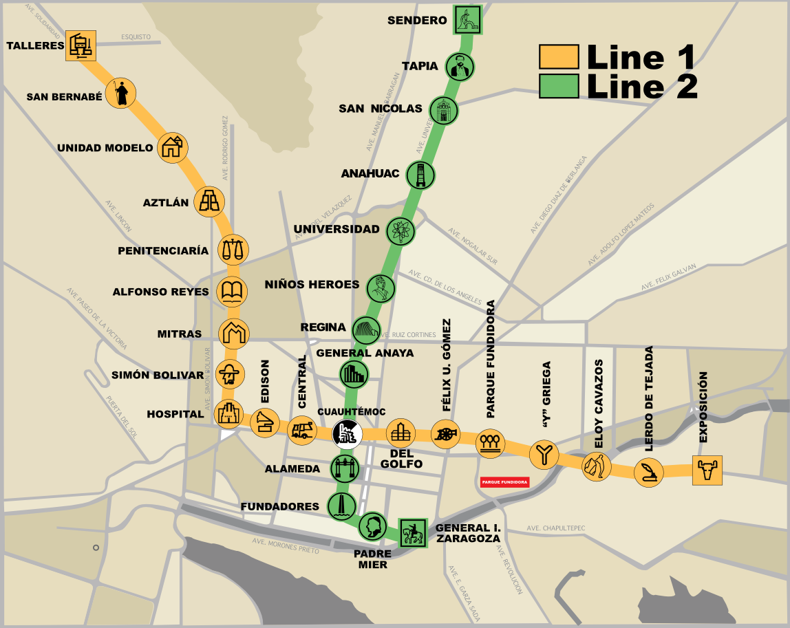 Monterrey Metro Map, Monterrey Metro Plan