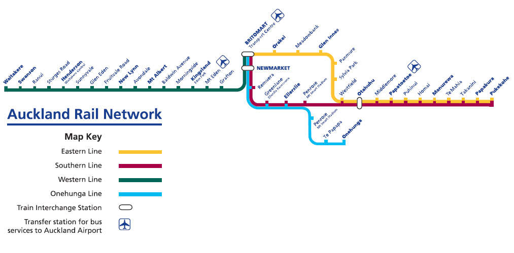 Auckland Rail Map