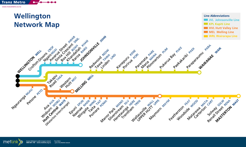 Wellington Metro Map
