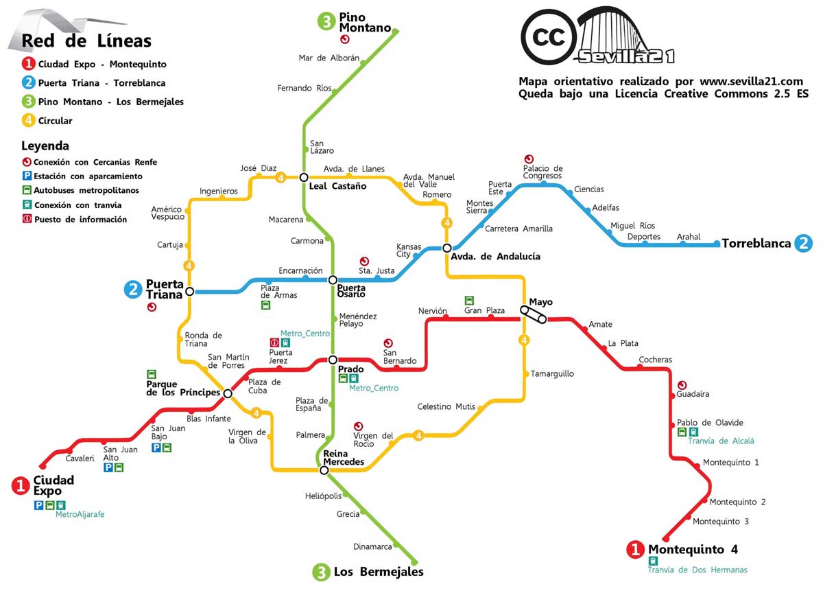 Seville Metro Map