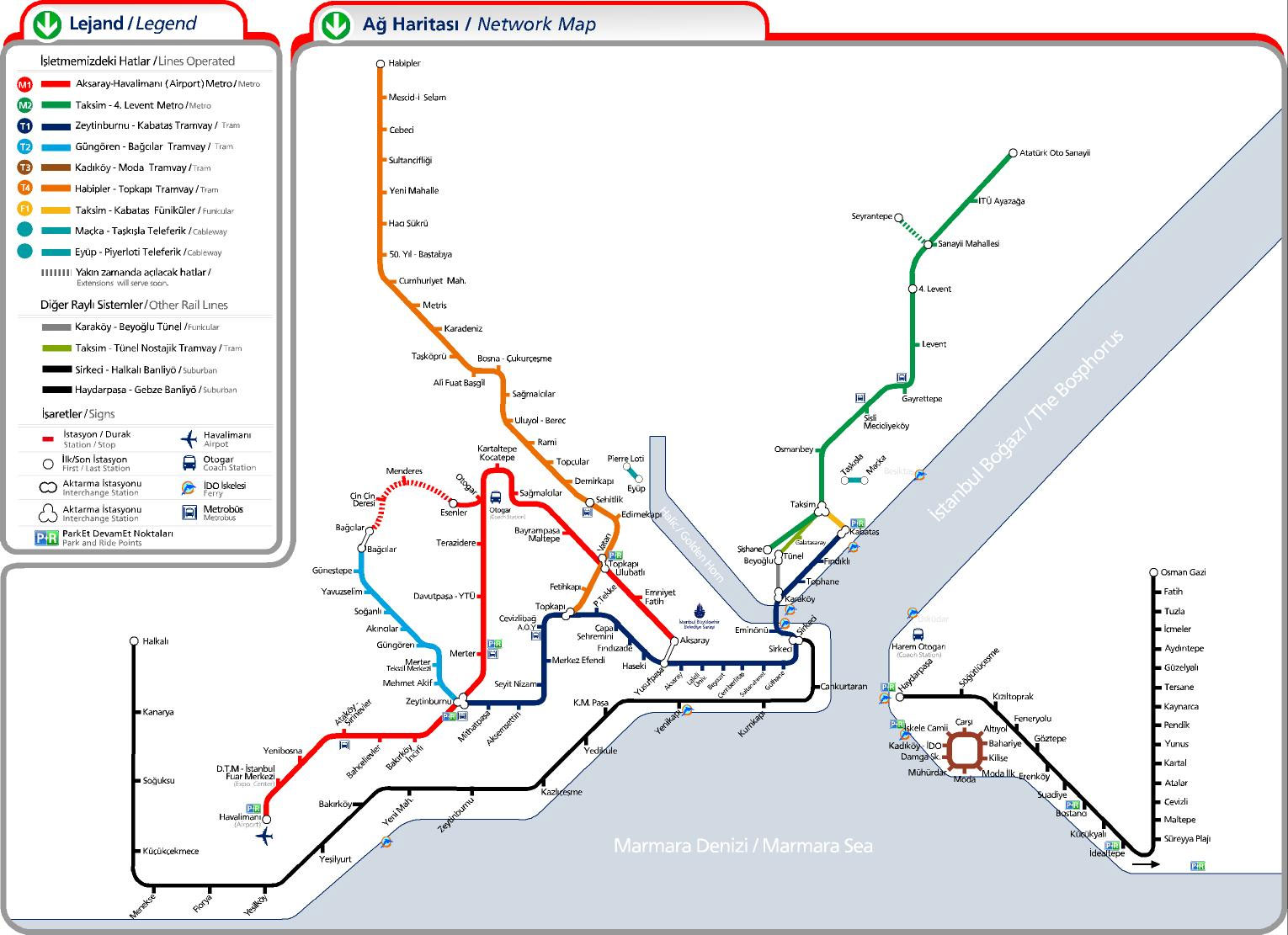 Istanbul Metro Map