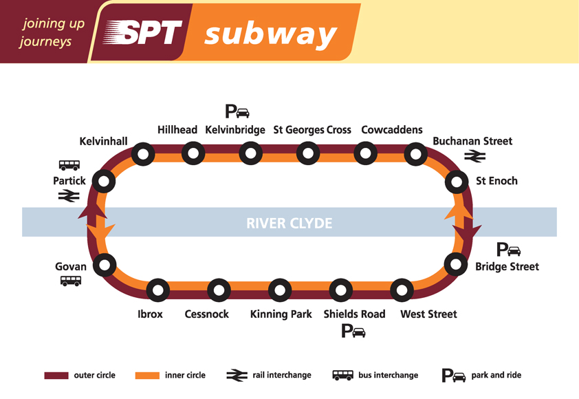 Glasgow Underground Map