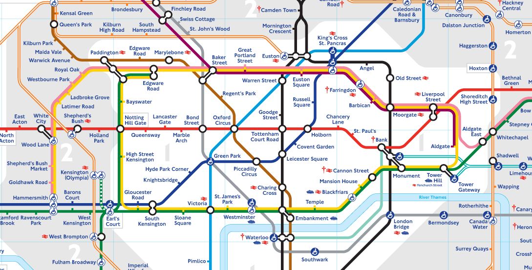 london underground travel zone map