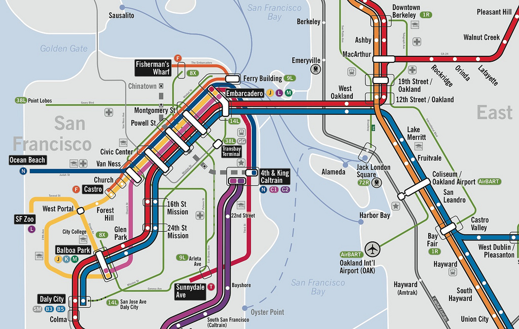 bay area rapid transit bart map