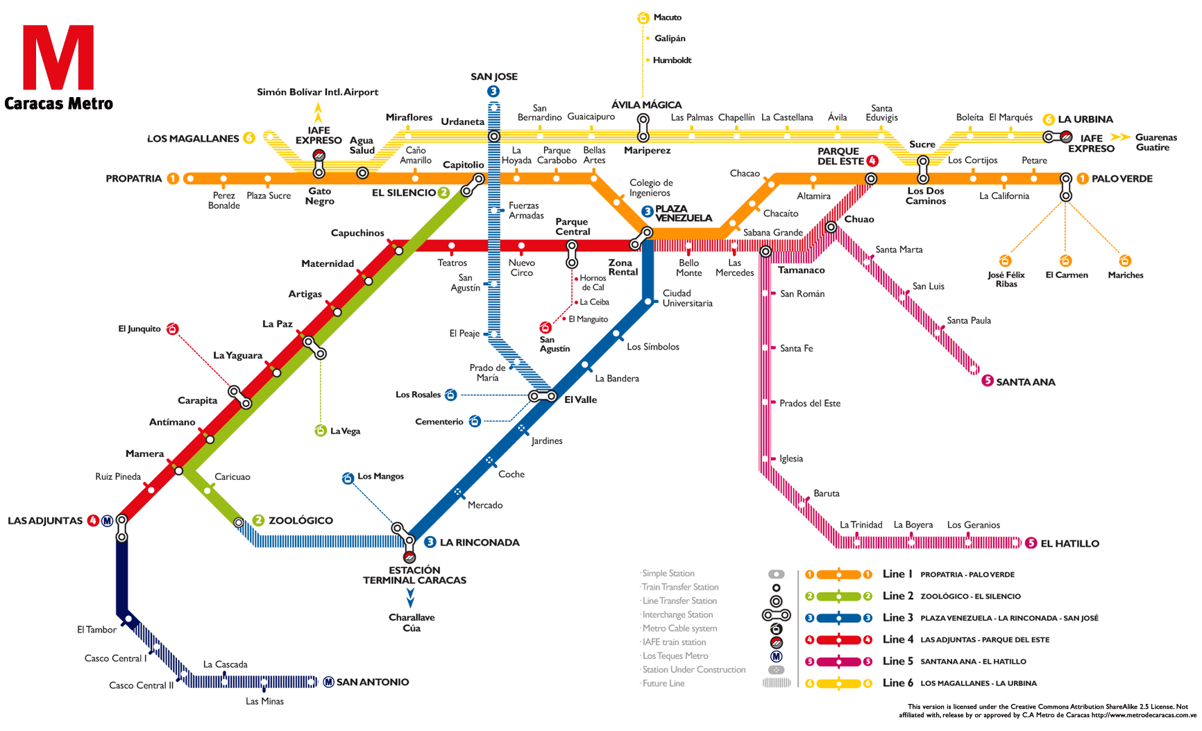 caracas metro map, caracas metro plan